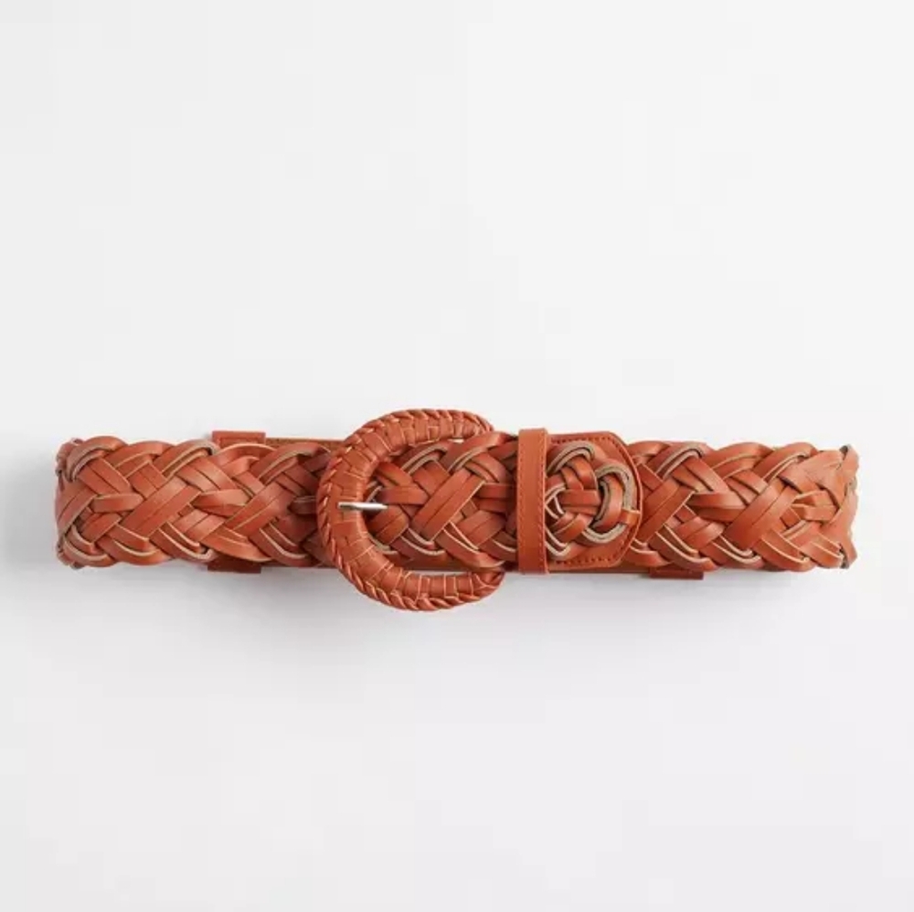 Torrid Cognac Braided Stretch Waist Belt Size 2 NWT